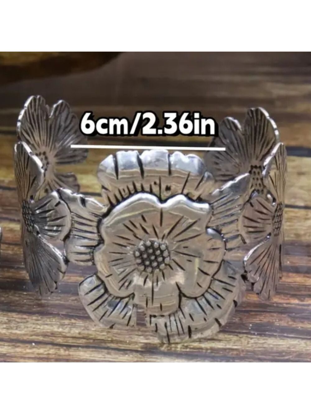 Boho Flower Cuff Bracelet Brand New Item - Picture 2 of 4